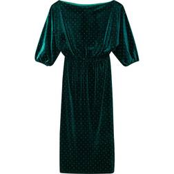 Never Fully Dressed Tilly Velvet Dress - Green