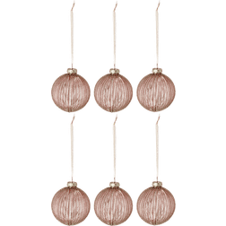 Scandi Living Holiday Baubles Rose Gold Christmas Tree Ornament 6pcs