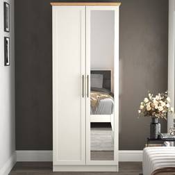 August Grove Feya 2 Door Ivory Wardrobe
