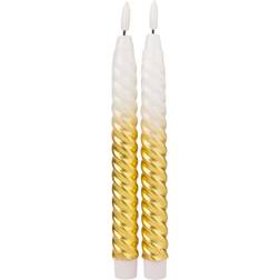 Harald Nyborg Twisted Gold/White LED-lys 25cm 2stk