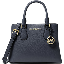 Michael Kors Camille Small Pebbled Leather Satchel - Navy