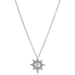 Pandora North Star Pendant Necklace - Silver/Transparent