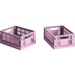 Hay Colour Crate Mini Dusty Rose Oppbevaringskurv 2st