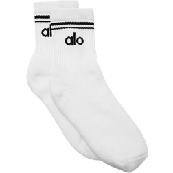 Alo Unisex Half-Crew Throwback Sock - White/Black