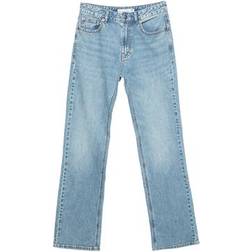 Stradivarius Straight Lleg Vintage Effect Jeans - Blue Denim