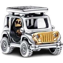 Pandora Two Tone Adventure Car Charm - Silver/Gold/Transparent