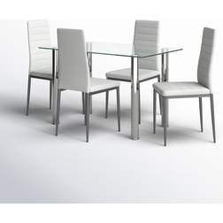 Wade Logan Fernandes Transparent/White Dining Set 27.6x43.3" 5pcs