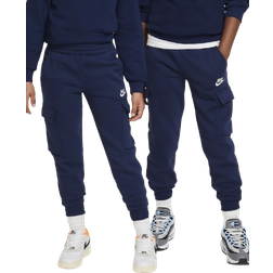 NIKE Big Kid's Sportswear Club Fleece Cargo Pants - Midnight Navy/Midnight Navy/White (FD3012-410)