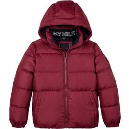 Tommy Hilfiger Boy's Down Filled Hooded Relaxed Puffer Jacket - Deep Rouge (KB0KB08341VLP)