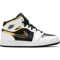 Nike Air Jordan 1 Mid GS - White/Multi-Color/Black