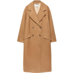 Stradivarius Oversize Soft Touch Coat - Tan