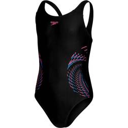 Speedo Kid's Muscleback Swimsuit - Black/Purple (80832414379)