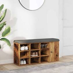 vidaXL Old Wood Bench Engineered Wood Shoe Rack