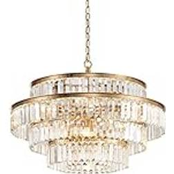 HWSY Modern Kristallkrona E14 60 cm Brons Pendellampa