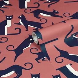 Furn Geo Cat Wallpaper Pink - GEOCAT/WP1/PNK