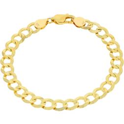 Nuragold Solid Cuban Curb Link Chain Bracelet 7mm 10k - Gold
