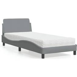 vidaXL Säng Med Madrass Ljusgrå 90x200 cm Sängpaket