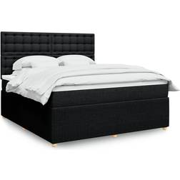 vidaXL Ramsäng Med Madrass Svart 180x200 cm Kontinentalsäng