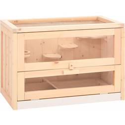 vidaXL Cage À Hamster 60x35.5x42 cm Bois Massif De Sapin Brun