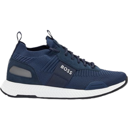 HUGO BOSS Titanium Sneakers Met Suède Details - Donkerblauw