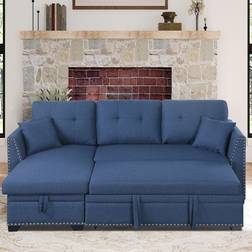 Latitude Run Lucenia Blue Sofa 81.5" 3 Seater