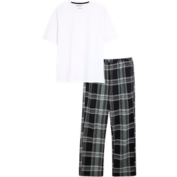 River Island Check Printed Pyjamas Set - Black