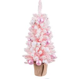 BigBuy Christmas Artificial with Floral Balls Pink Christmas Tree 90cm