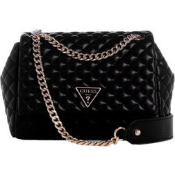 Guess Eco Rianee Quilted Convertible Crossbody - Black