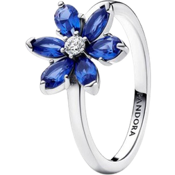 Pandora Sparkling Herbarium Cluster Ring - Silver/Blue/Transparent