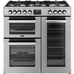 Belling Cookcentre 90cm Dual Fuel Range Cooker Stainless Steel