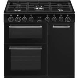 Smeg Concert Dual Fuel Range Cooker BG93GMBL Black