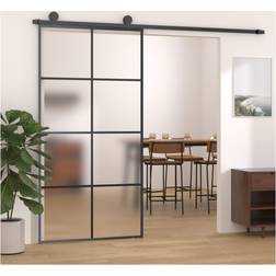 vidaXL med Hardwaresæt 102,5x205 cm Sikkerhedsglas Aluminium Skydedør (x)