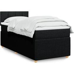 vidaXL Ramsäng Med Madrass Svart 100x200 cm Kontinentalsäng