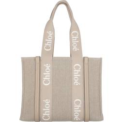 Chloé Woody Medium Shopper Taske - Beige