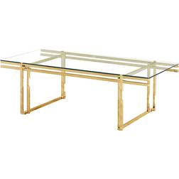 Romimex Stainless Steel Centre Golden Coffee Table 45x140cm