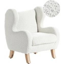 Beliani Chair Boucle Upholstery with Armrests