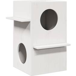 vidaXL Katthus Vit 43 x 43 x 60 cm Massiv Furu