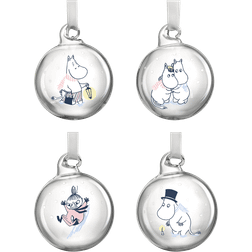 Muurla Moomin Let it Snow Clear Christmas Tree Ornament 5cm 4pcs