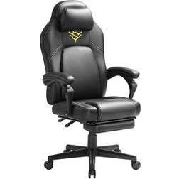 Songmics Gaming Chair with Footrest and Headrest Ink Black