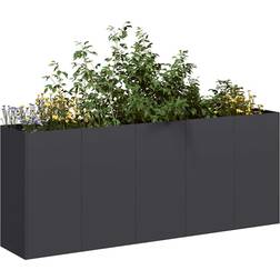 vidaXL Planteringskärl Svart 200 x 40 x 80 cm Kallvalsat Stål