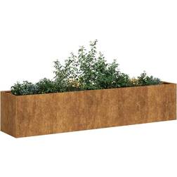 vidaXL Planteringskärl Rostig 200x40x40 cm Väderbeständigt Stål