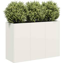 vidaXL Plantekasse Hvid 120 x 40 x 80 cm Koldvalset Stål Plantekasse