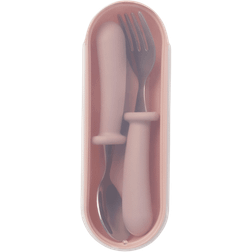 Åhléns Bestickset Silikon Mata Äta Rosa ONESIZE