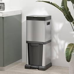 Homcom 20+14L Double Kitchen Bin with Soft-Close Lid