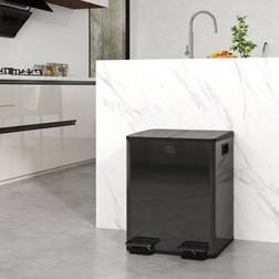 Homcom Dual Kitchen Bin Pedal Bin 2 x 20L