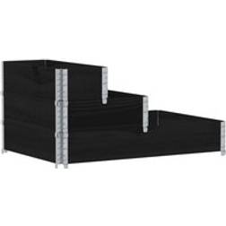 vidaXL Pallkrage 3 Nivåer Svart 120x80 cm Massiv Furu