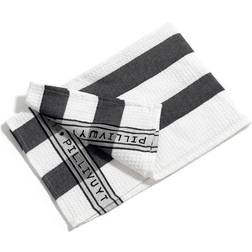 Pillivuyt Wide Stripes Viskestykke Sort, Hvid (90x60cm)