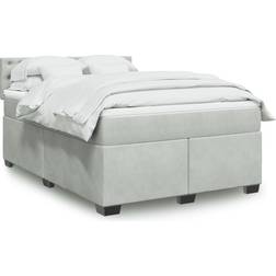 vidaXL mit Matratze 160x200 cm Grau Boxspringbett