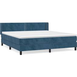 vidaXL Ramsäng Med Madrass Mörkblå 180x200 cm Sammet Kontinentalsäng