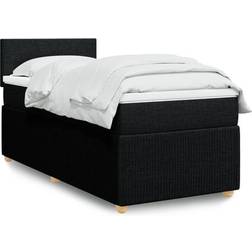 vidaXL Ramsäng Med Madrass Svart 90x200 cm Kontinentalsäng